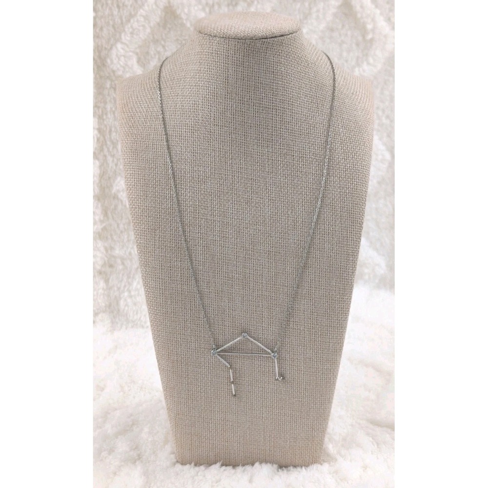 Libra‎ Constellation Necklace Silver Tone Zodiac Celestial Minimalist Pendant